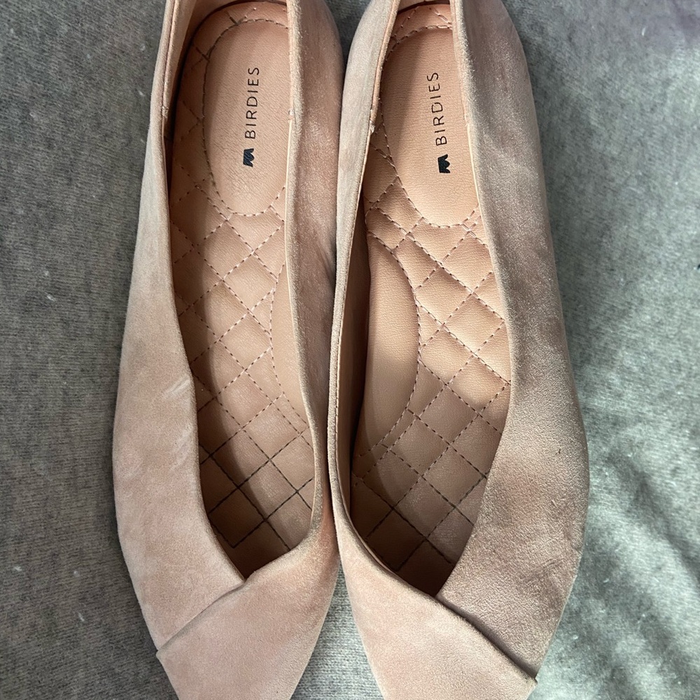 Birdies Tan Flats with Quilted Interior
